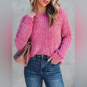 New Vici Chenille Sweater in Pink